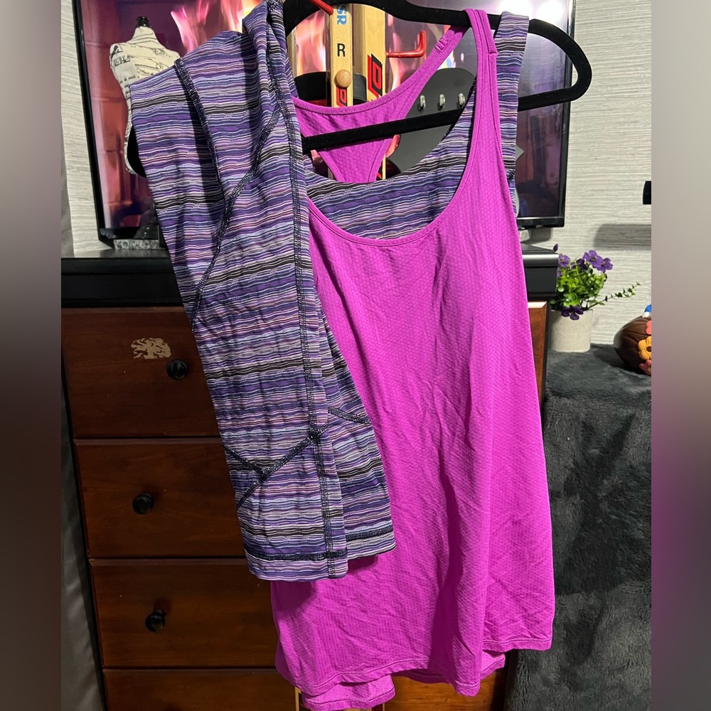 Lululemon Combo: Tank Top (Sz 8) with Matching Leggings (Sz 6) Set